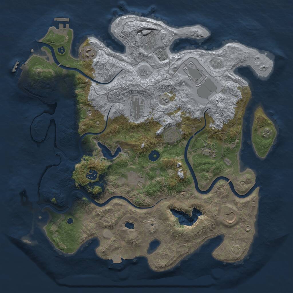 Rust Map: Procedural Map, Size: 4000, Seed: 50422, 16 Monuments