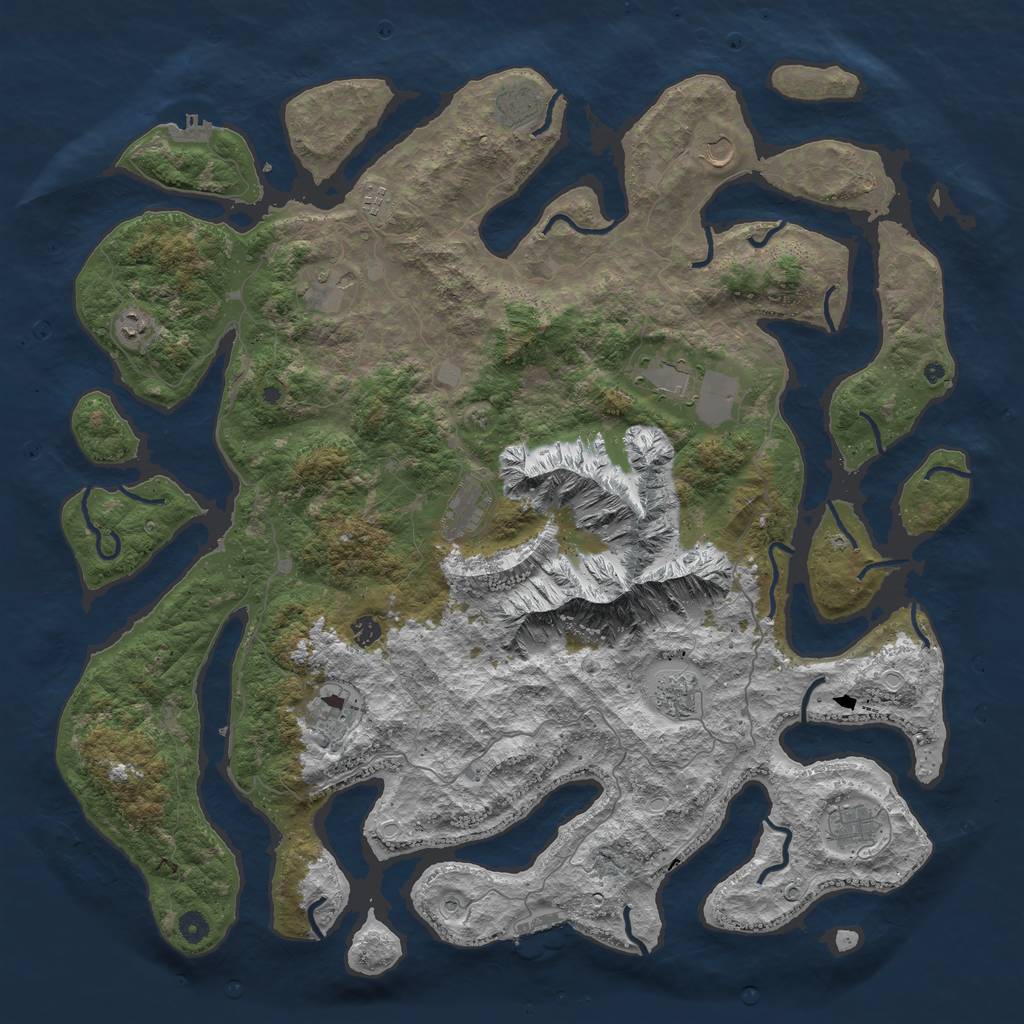 Rust Map: Procedural Map, Size: 5200, Seed: 50000, 19 Monuments