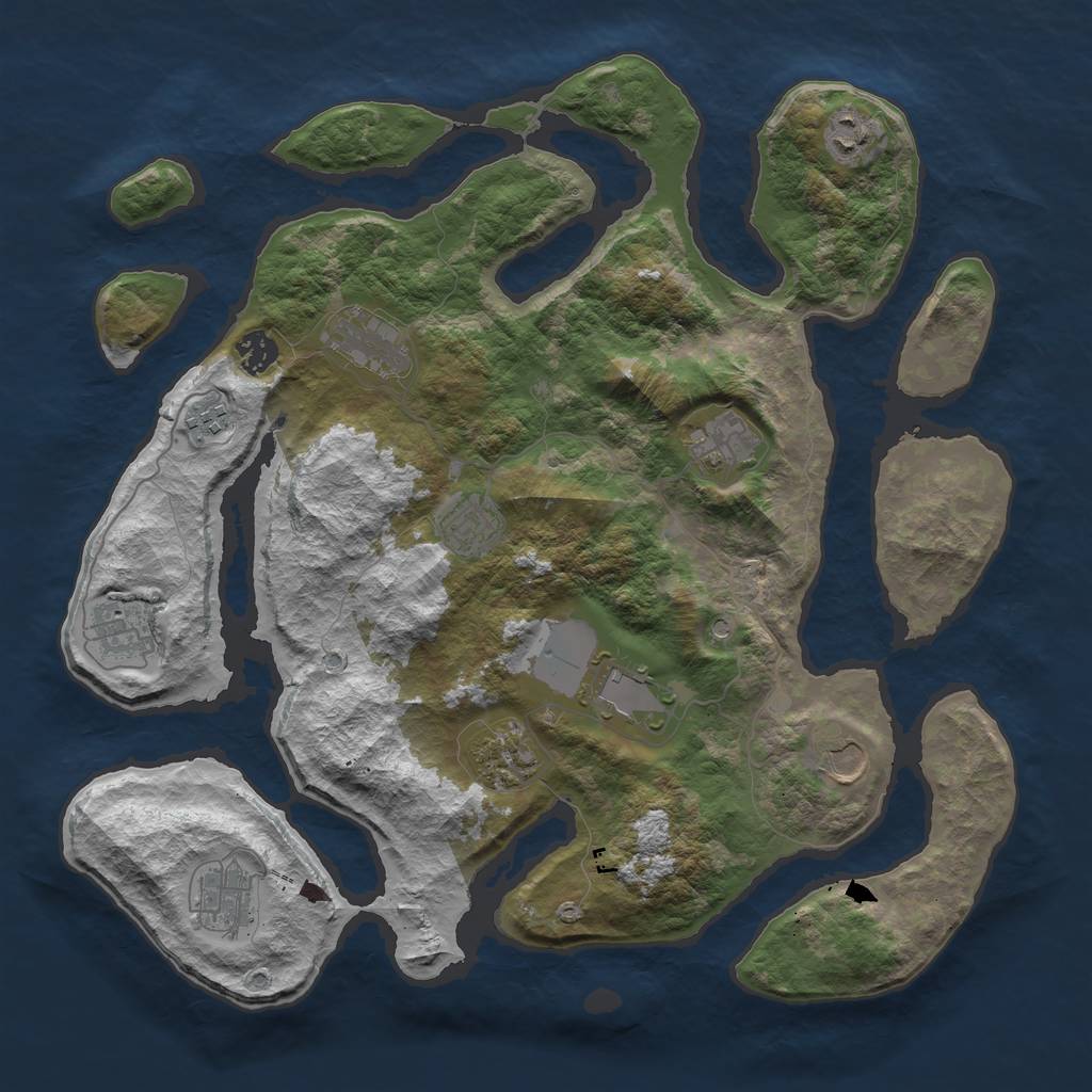 Rust Map: Barren, Size: 3950, Seed: 1771761848, 14 Monuments