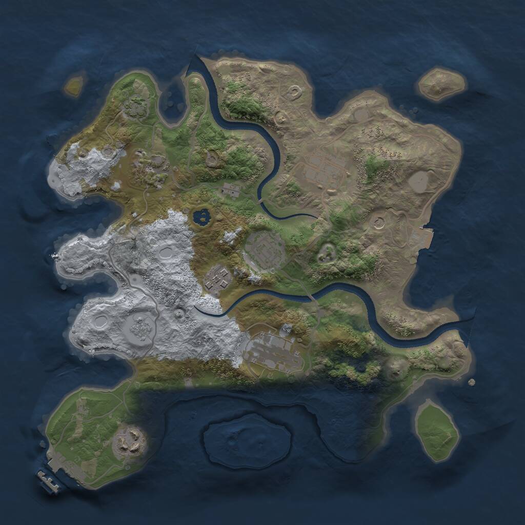 Rust Map: Procedural Map, Size: 3000, Seed: 1264342909, 11 Monuments
