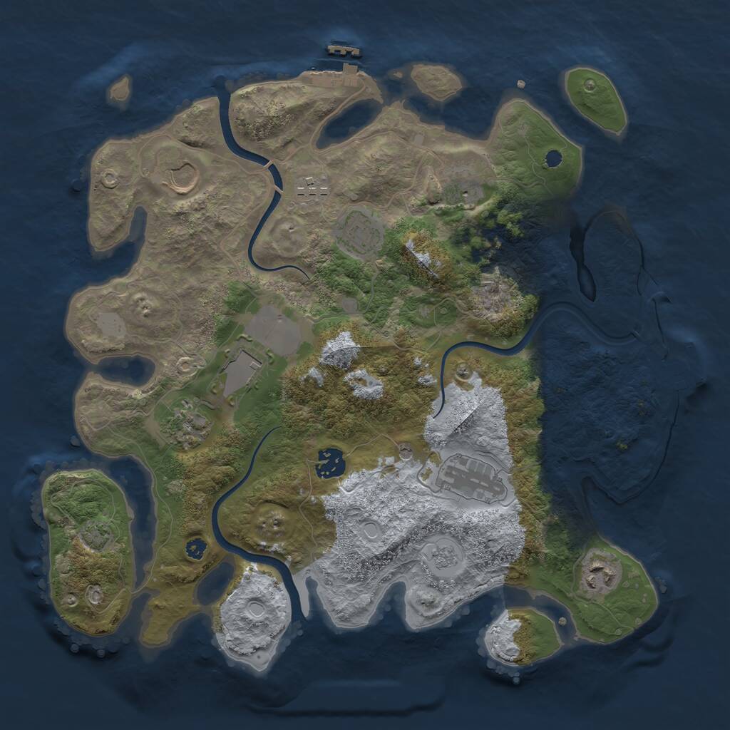 Rust Map: Procedural Map, Size: 3550, Seed: 27888, 15 Monuments