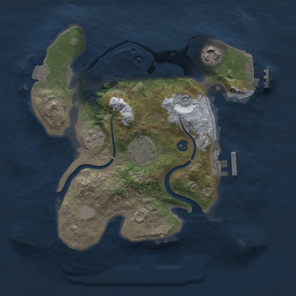 Rust Map: Procedural Map, Size: 2500, Seed: 50400, 7 Monuments