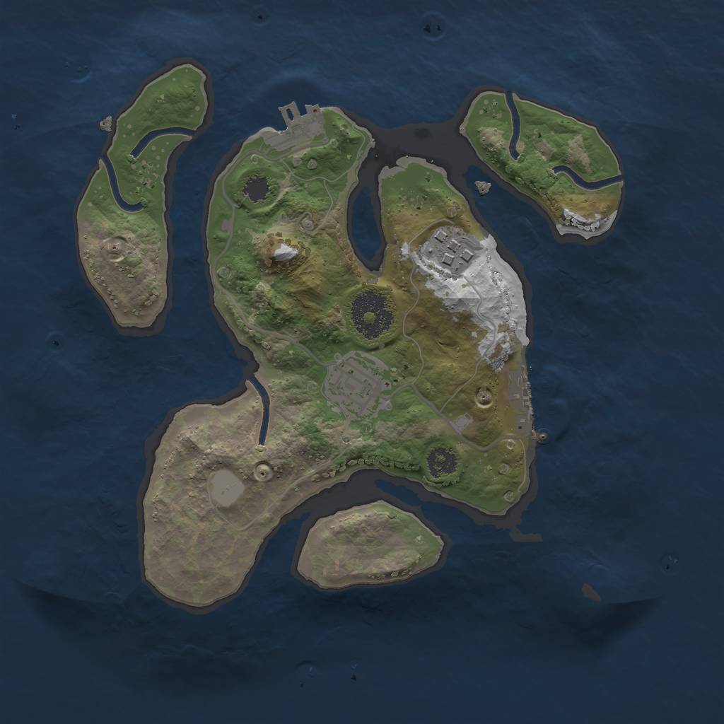 Rust Map: Procedural Map, Size: 2500, Seed: 50400, 9 Monuments