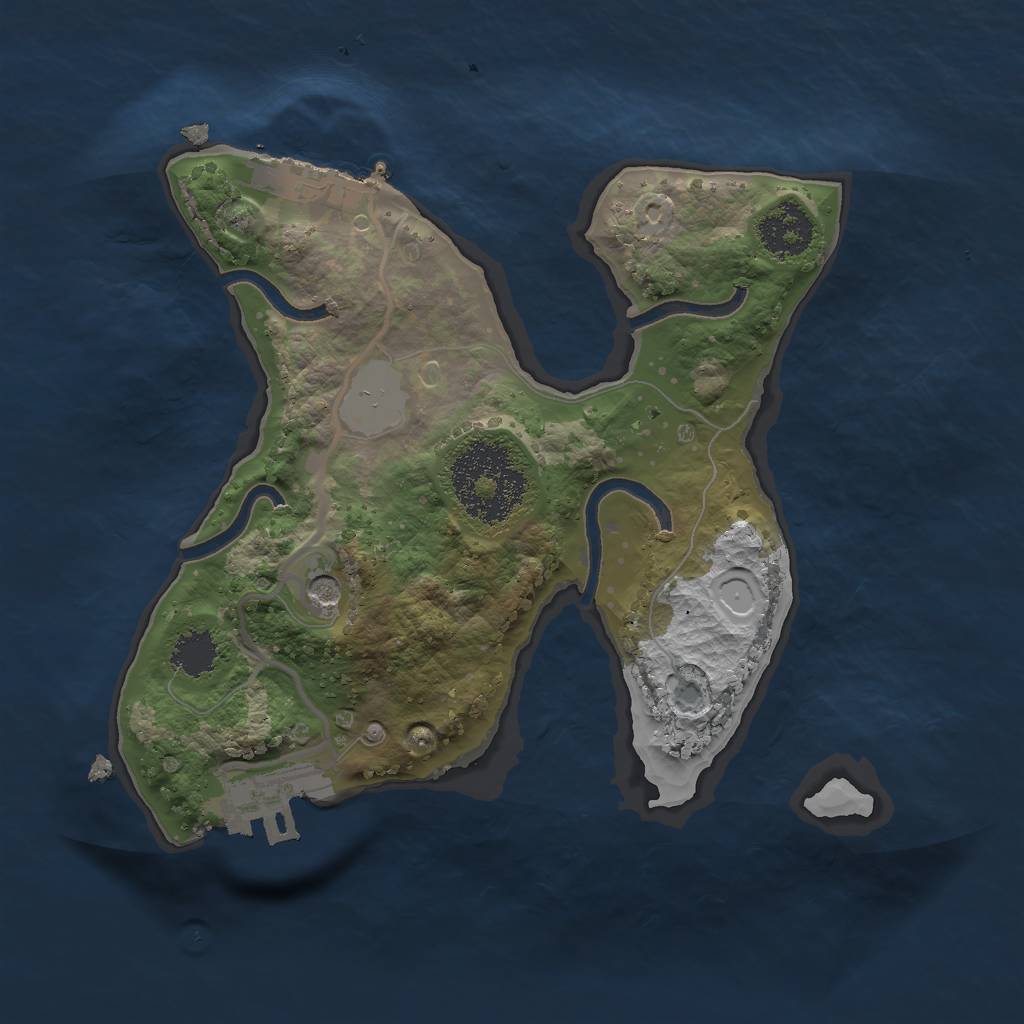 Rust Map: Procedural Map, Size: 2000, Seed: 2900, 8 Monuments