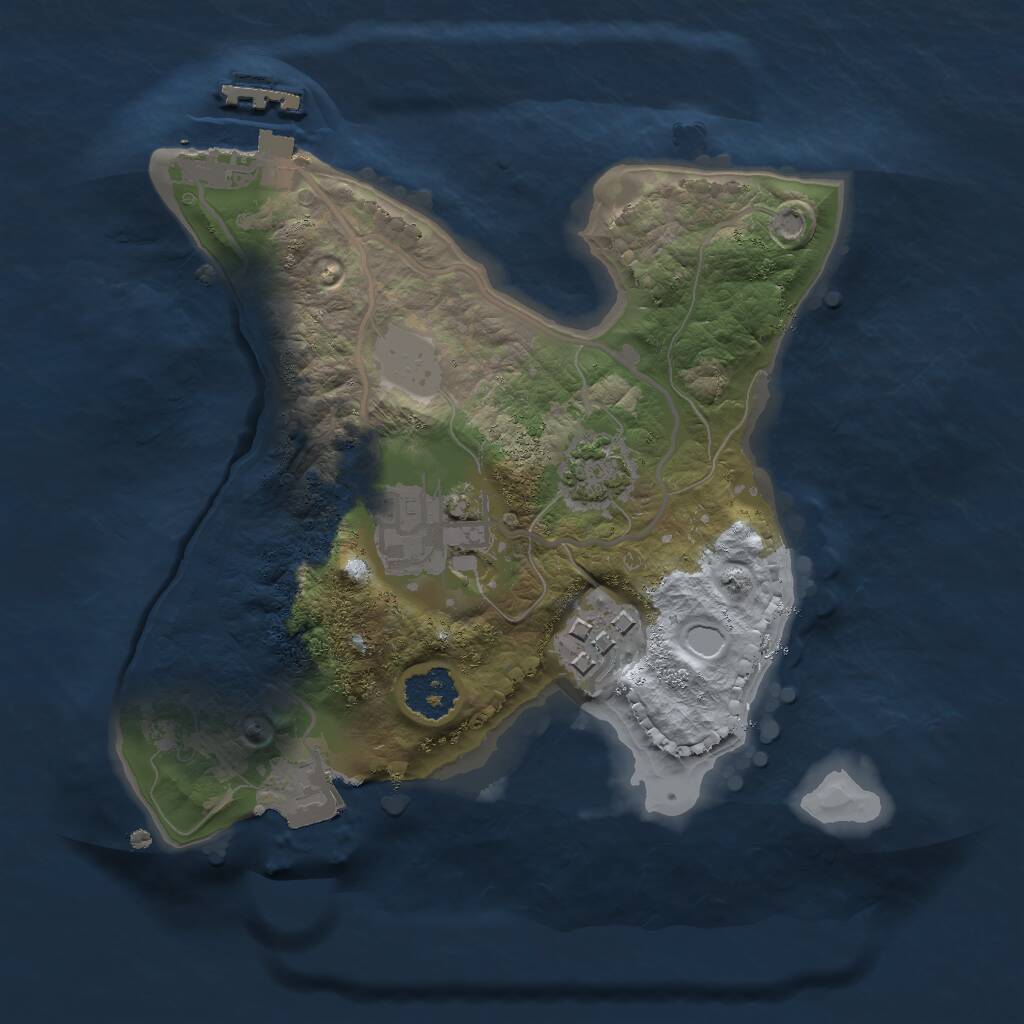 Rust Map: Procedural Map, Size: 2000, Seed: 2900, 5 Monuments