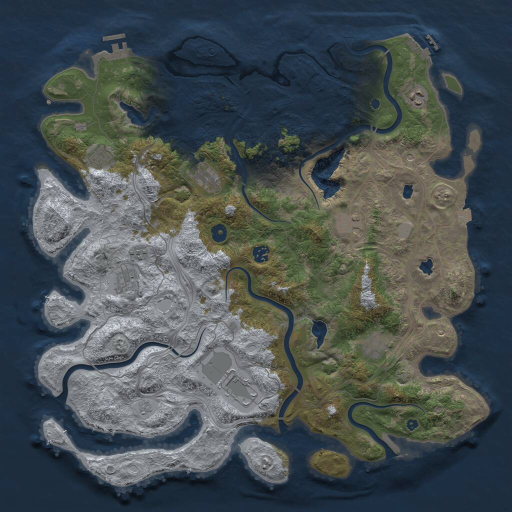 Rust Map: Procedural Map, Size: 4500, Seed: 5557, 15 Monuments