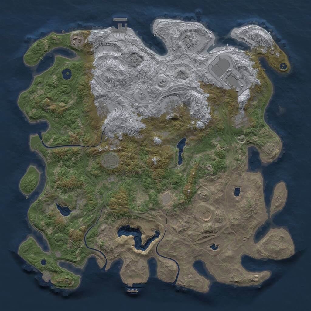 Rust Map: Procedural Map, Size: 4500, Seed: 626383292, 15 Monuments