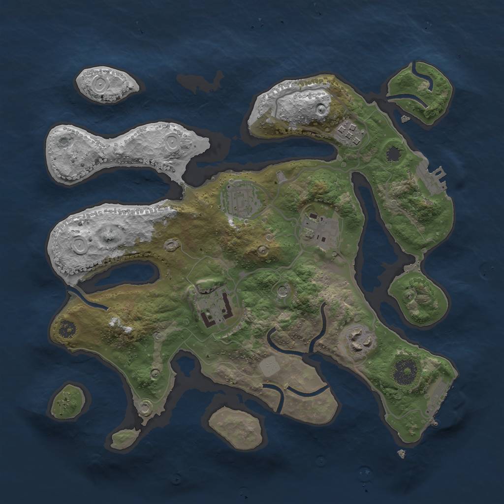 Rust Map: Procedural Map, Size: 3000, Seed: 496238838, 13 Monuments