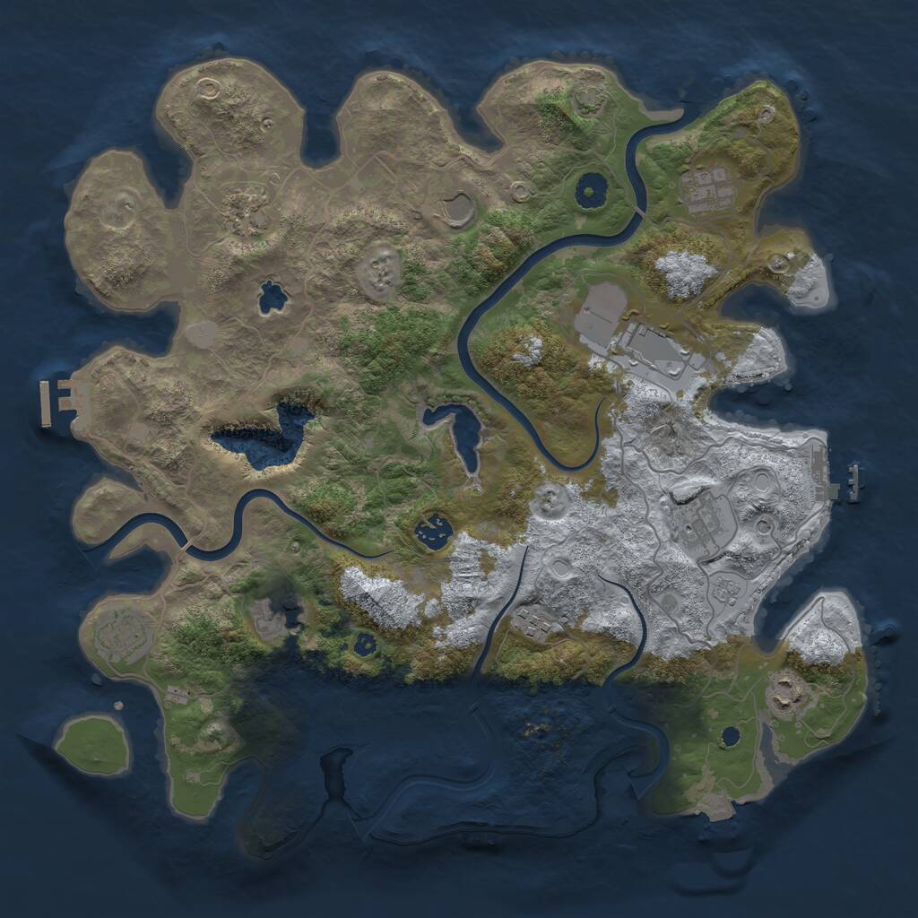 Rust Map: Procedural Map, Size: 4000, Seed: 1420, 16 Monuments