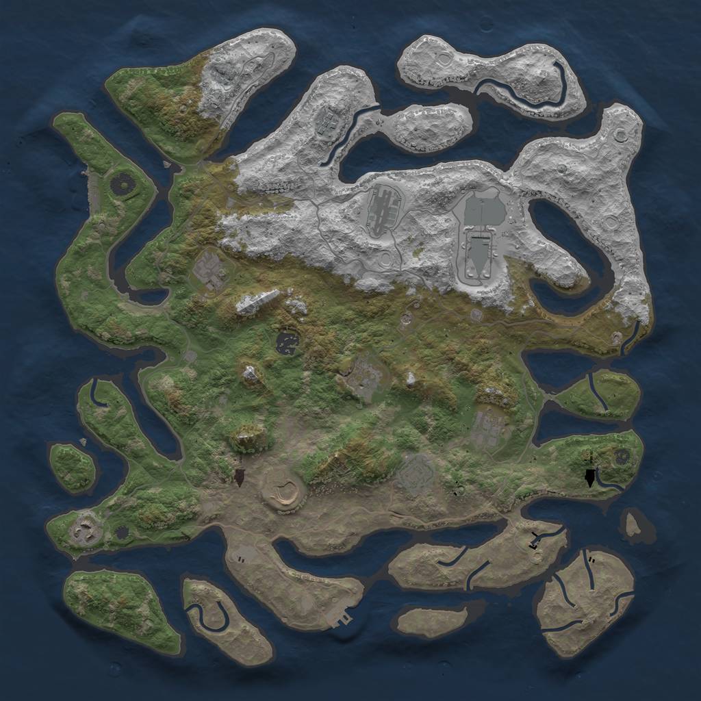 Rust Map: Procedural Map, Size: 4500, Seed: 139892776, 18 Monuments