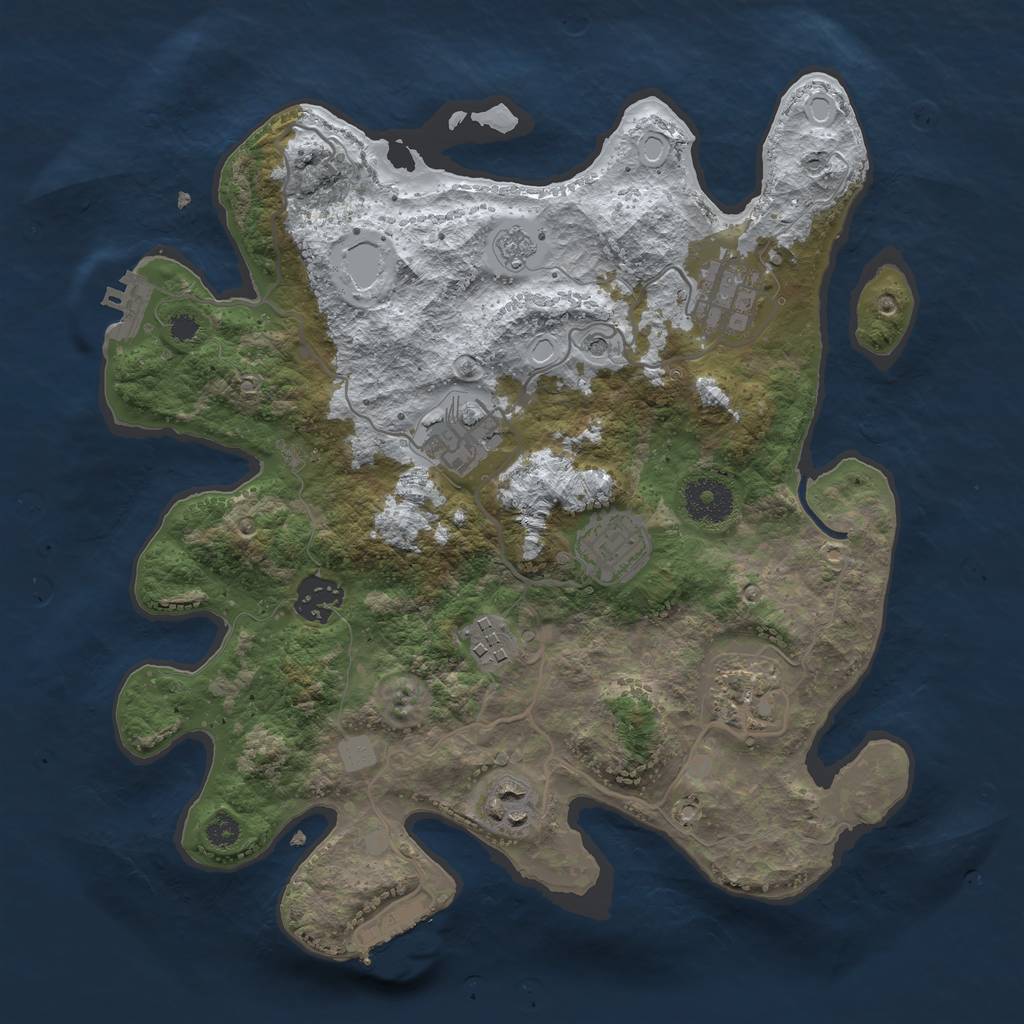 Rust Map: Procedural Map, Size: 3247, Seed: 13950, 16 Monuments