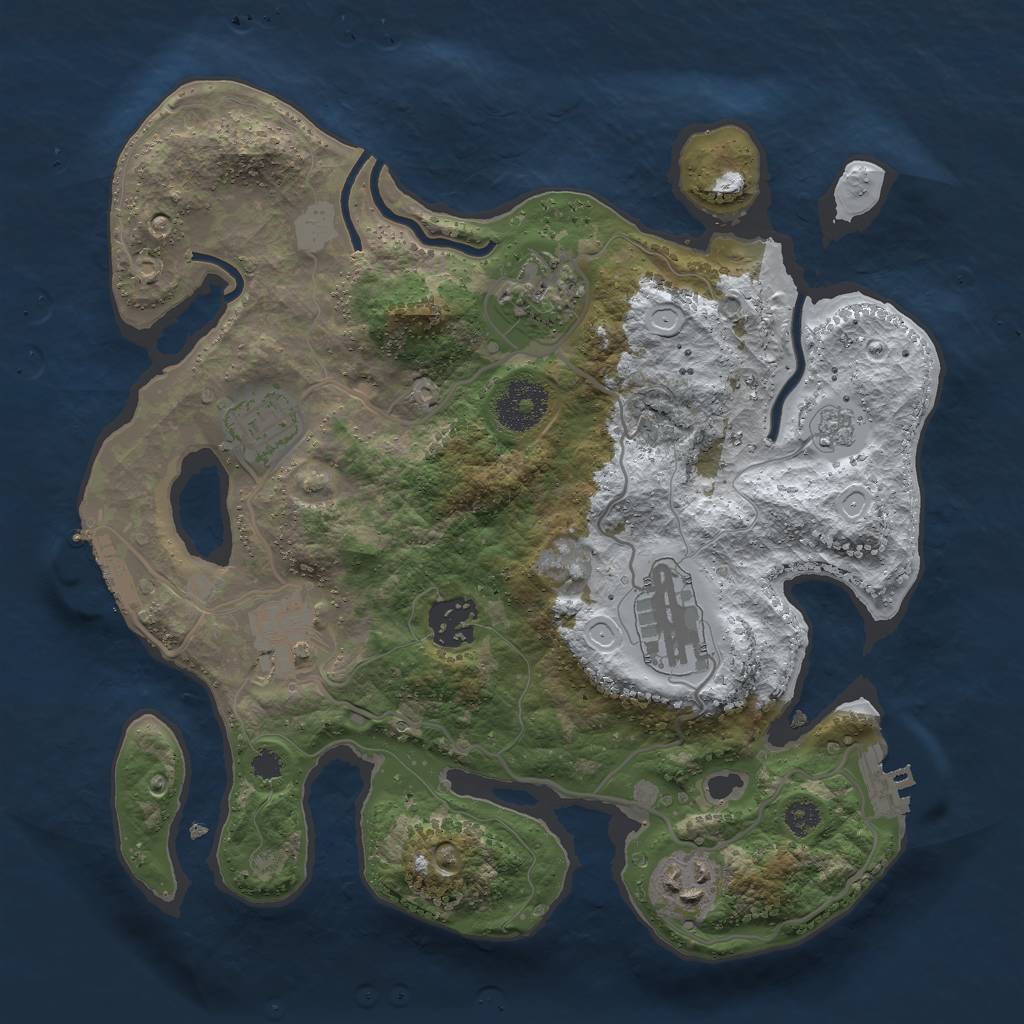 Rust Map: Procedural Map, Size: 3000, Seed: 871641747, 14 Monuments