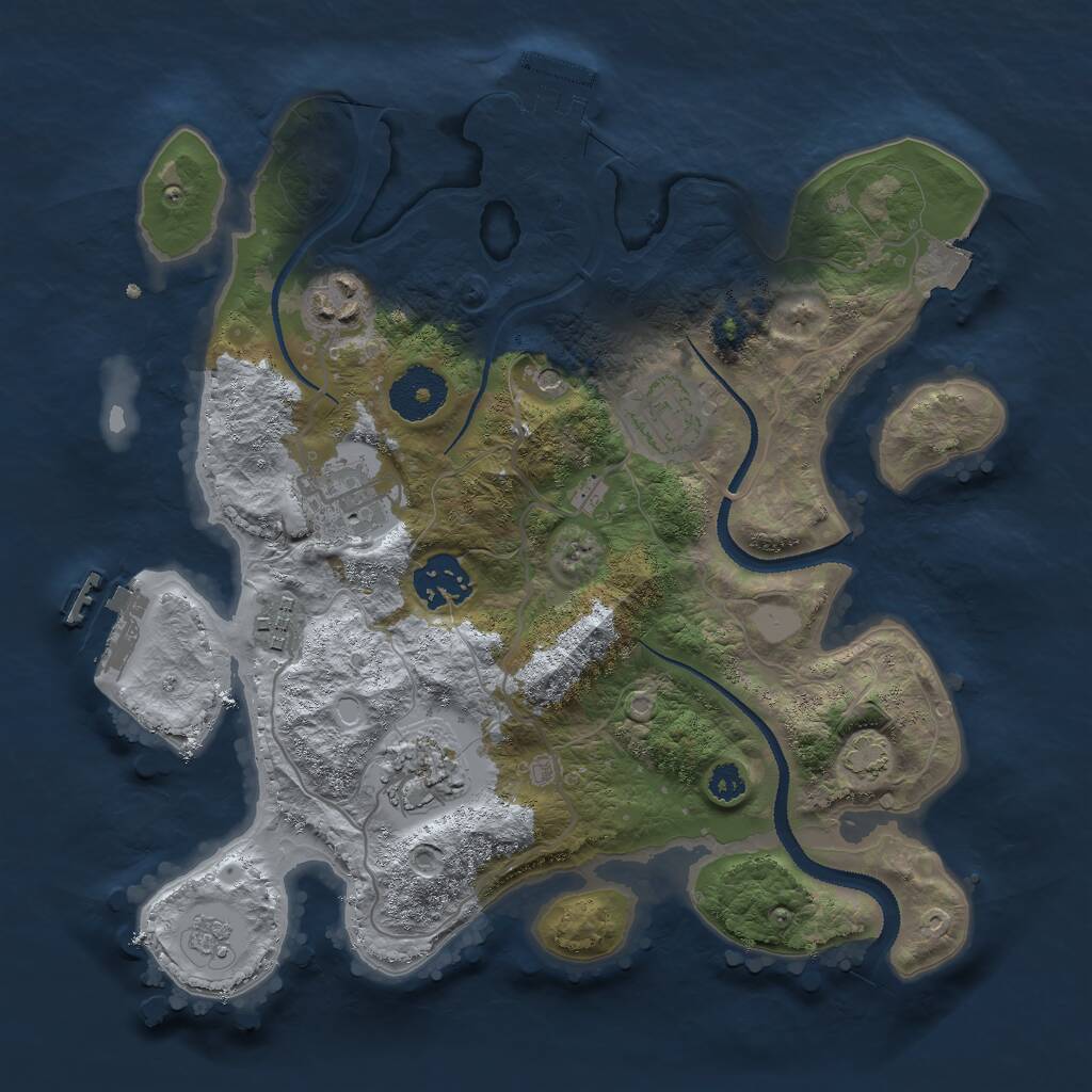Rust Map: Procedural Map, Size: 3000, Seed: 1483323637, 12 Monuments