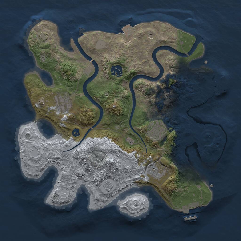 Rust Map: Procedural Map, Size: 3000, Seed: 18706260, 11 Monuments