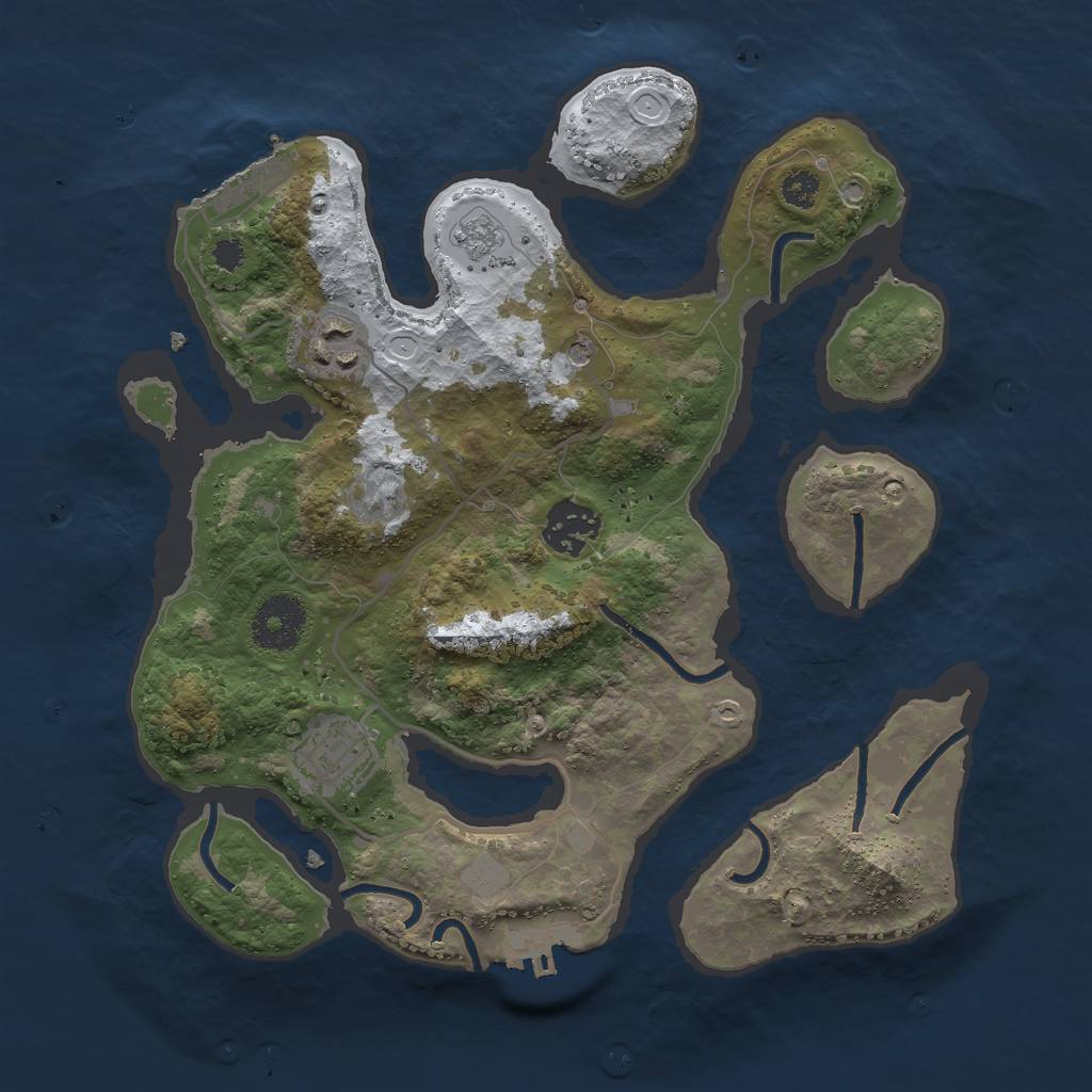 Rust Map: Procedural Map, Size: 3000, Seed: 54236475, 12 Monuments