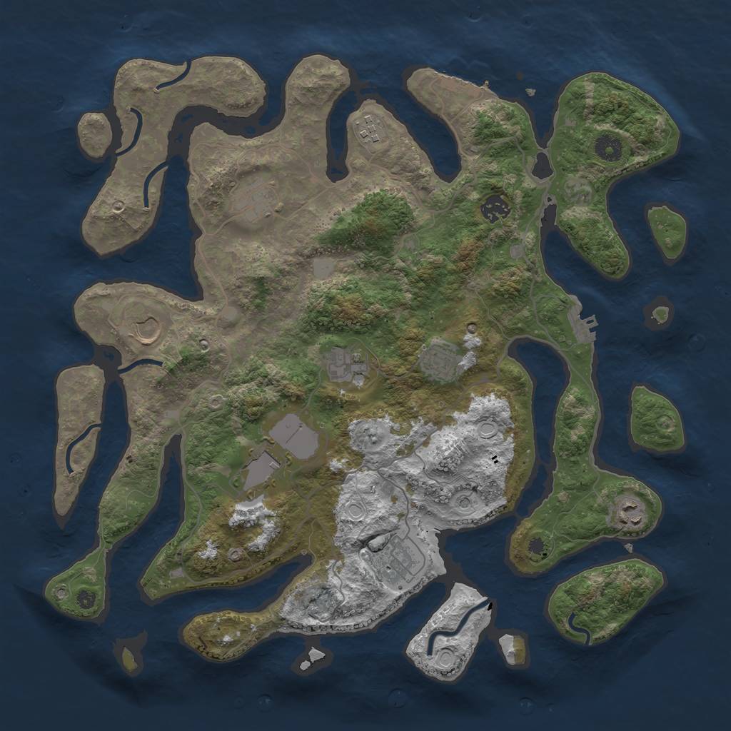 Rust Map: Procedural Map, Size: 4000, Seed: 191705300, 17 Monuments