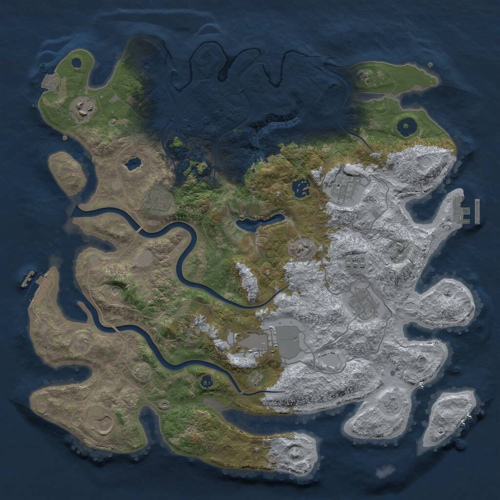 Rust Map: Procedural Map, Size: 4000, Seed: 662273252, 15 Monuments