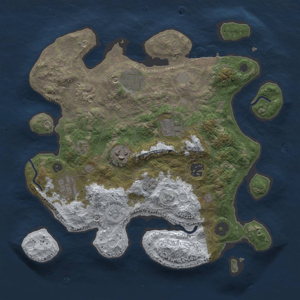 Rust Map: Procedural Map, Size: 3200, Seed: 2006, 15 Monuments