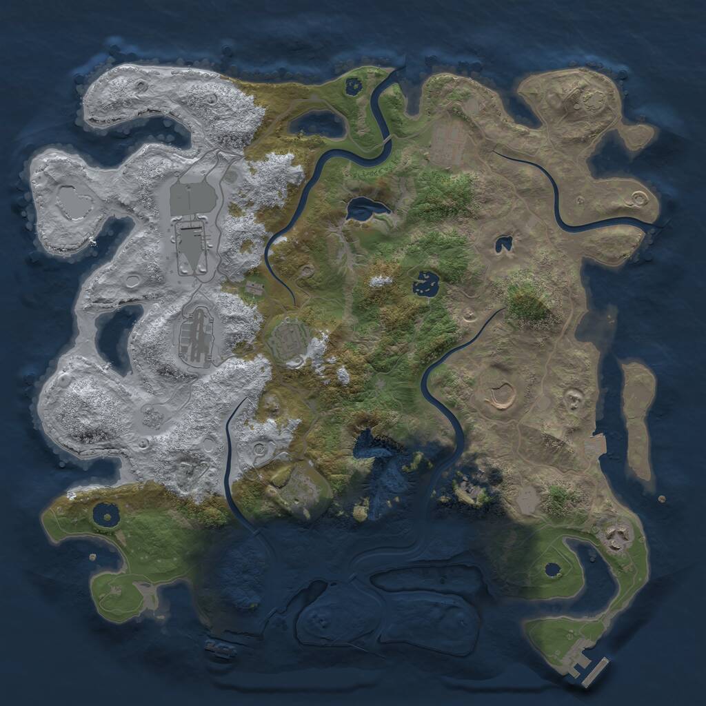 Rust Map: Procedural Map, Size: 4000, Seed: 381680399, 15 Monuments