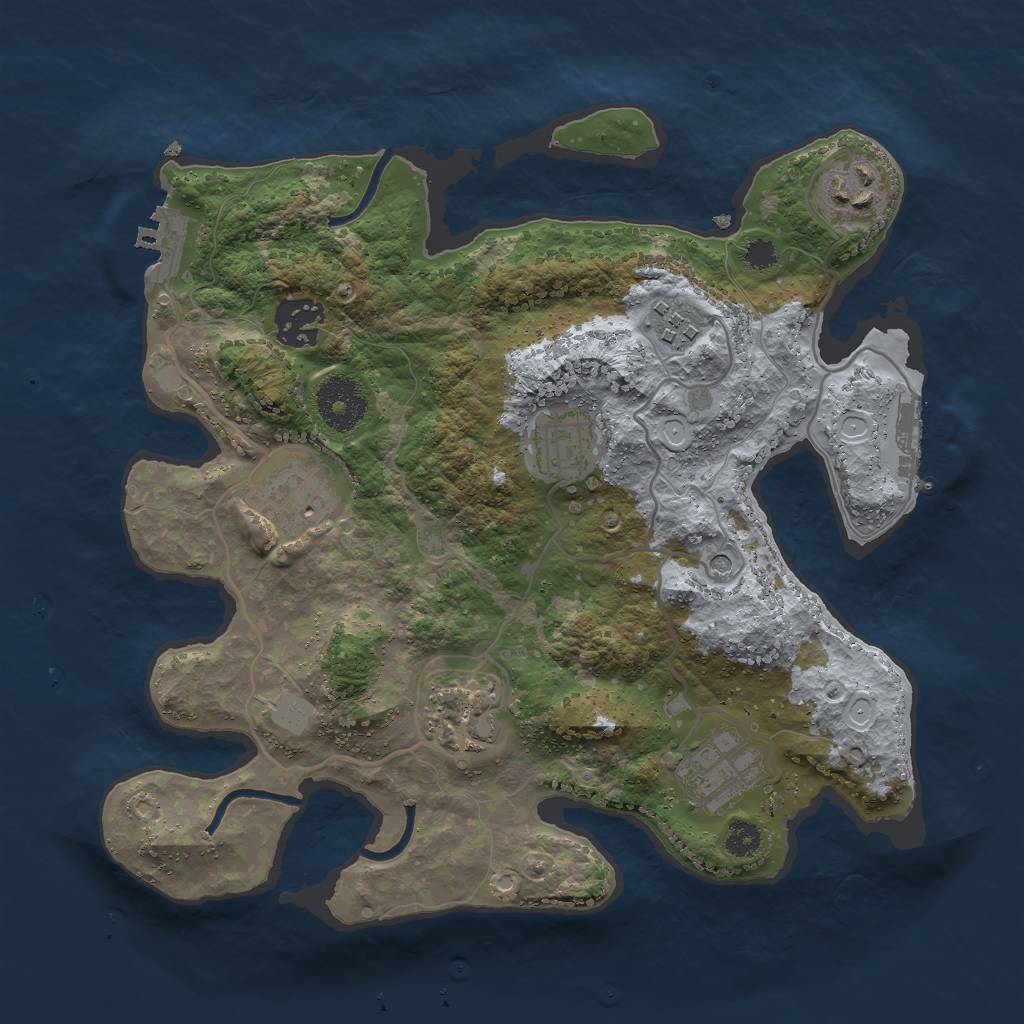 Rust Map: Procedural Map, Size: 3000, Seed: 1546, 13 Monuments