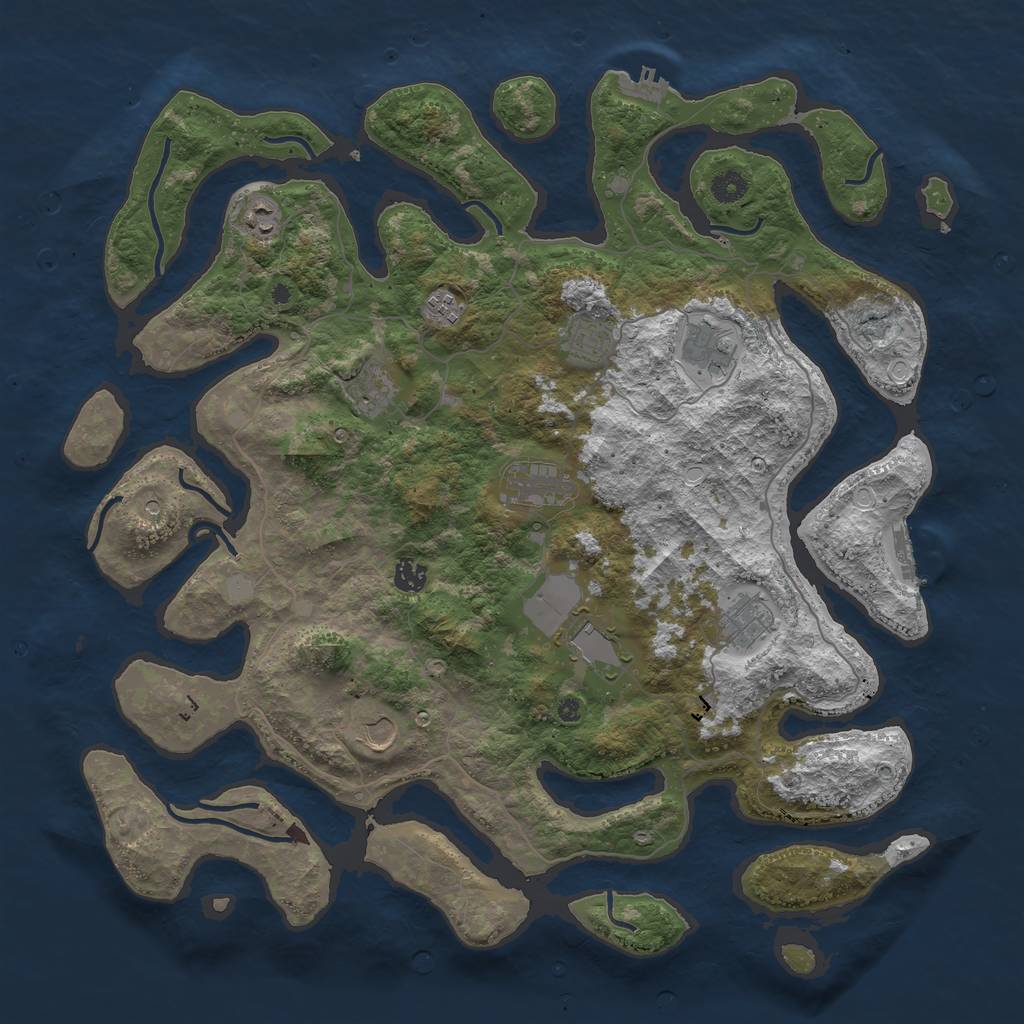 Rust Map: Procedural Map, Size: 4500, Seed: 803527031, 18 Monuments