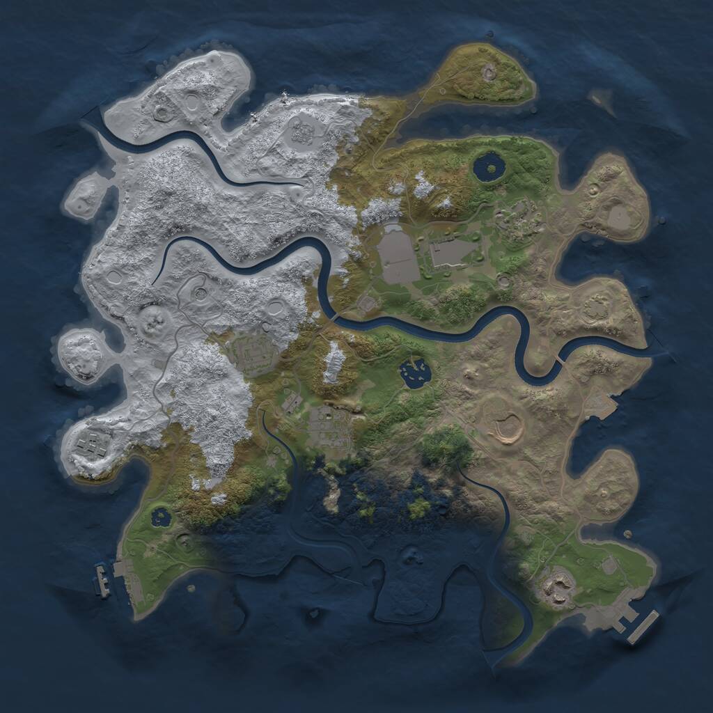Rust Map: Procedural Map, Size: 3550, Seed: 164749, 14 Monuments