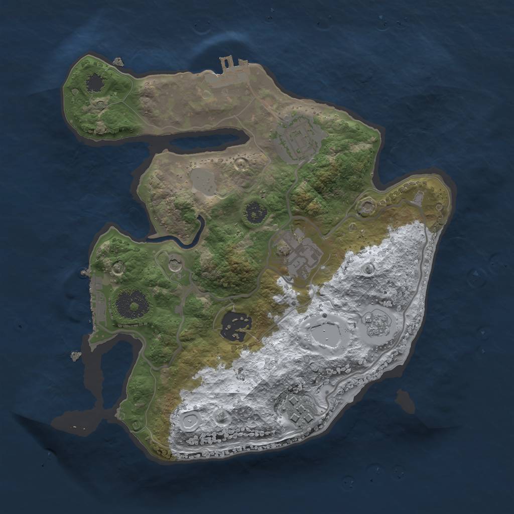 Rust Map: Procedural Map, Size: 2500, Seed: 395080813, 13 Monuments