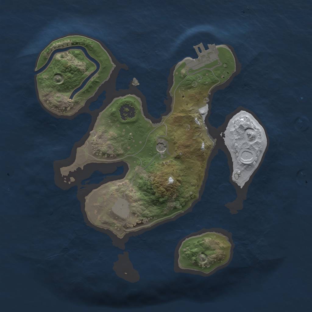 Rust Map: Procedural Map, Size: 2000, Seed: 1244543542, 7 Monuments