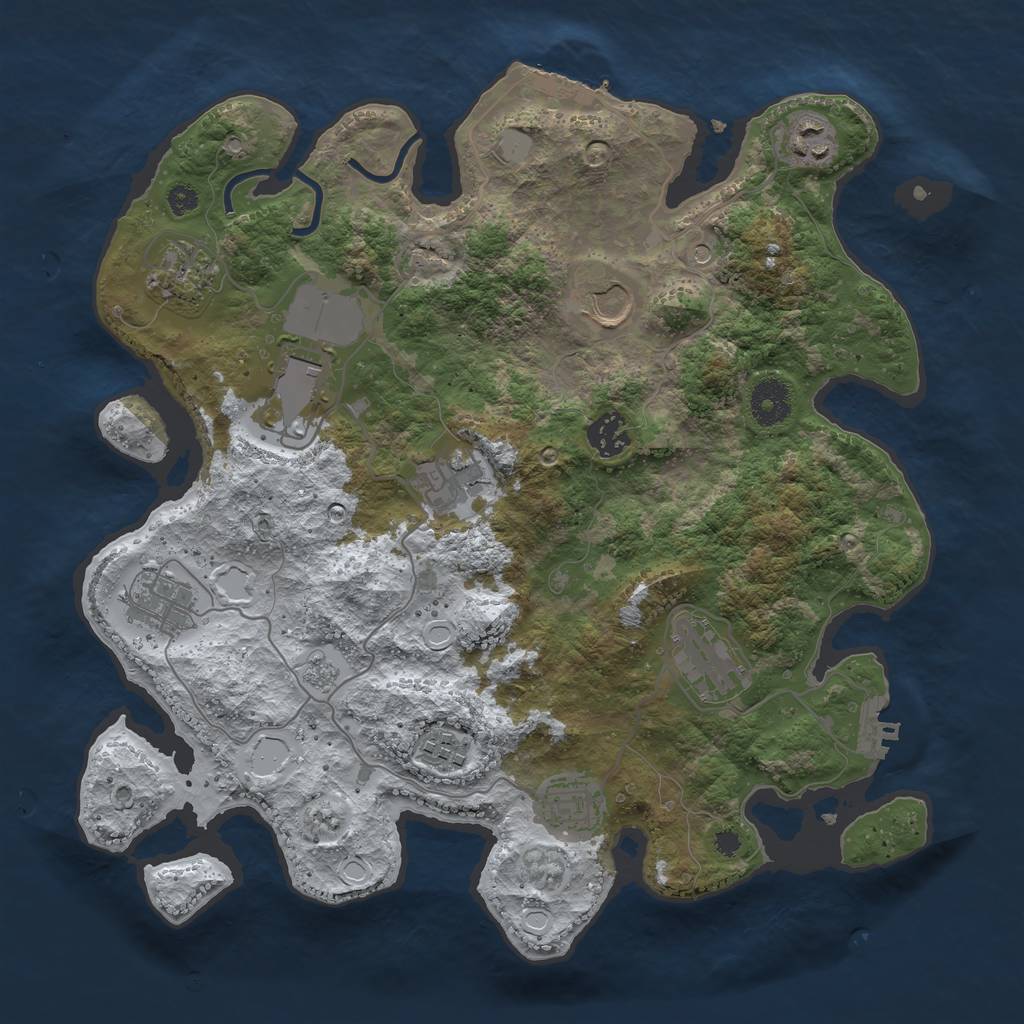Rust Map: Procedural Map, Size: 3550, Seed: 47845, 19 Monuments