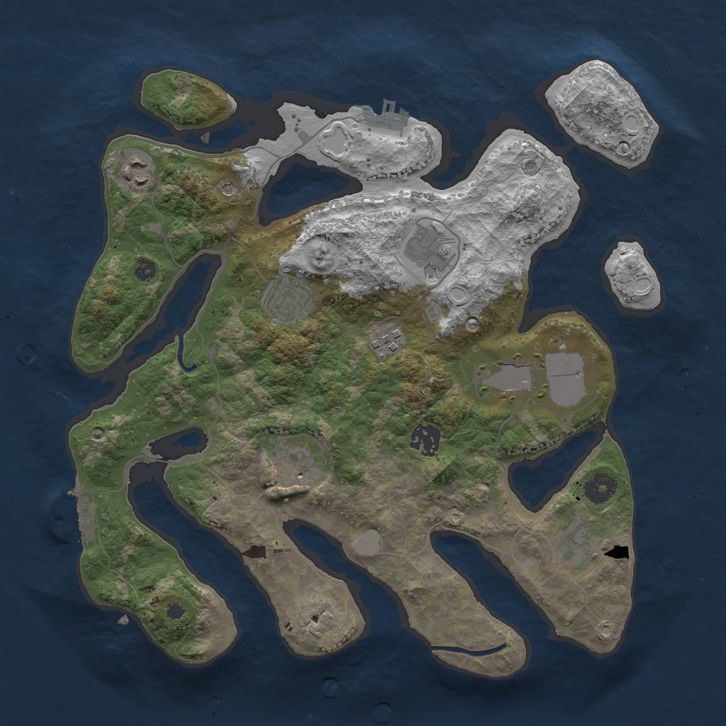 Rust Map: Procedural Map, Size: 3500, Seed: 1526175421, 16 Monuments