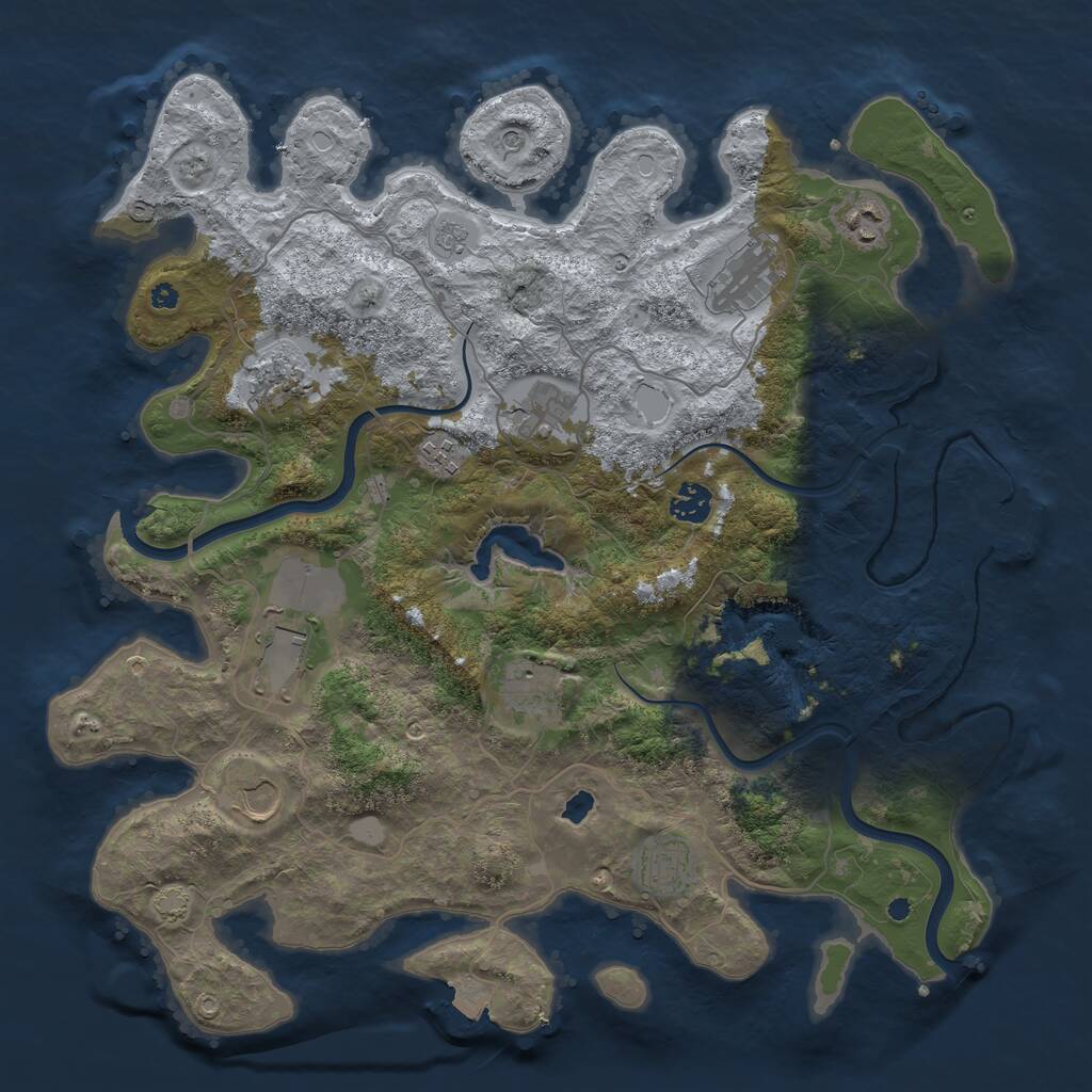 Rust Map: Procedural Map, Size: 4000, Seed: 816306, 15 Monuments