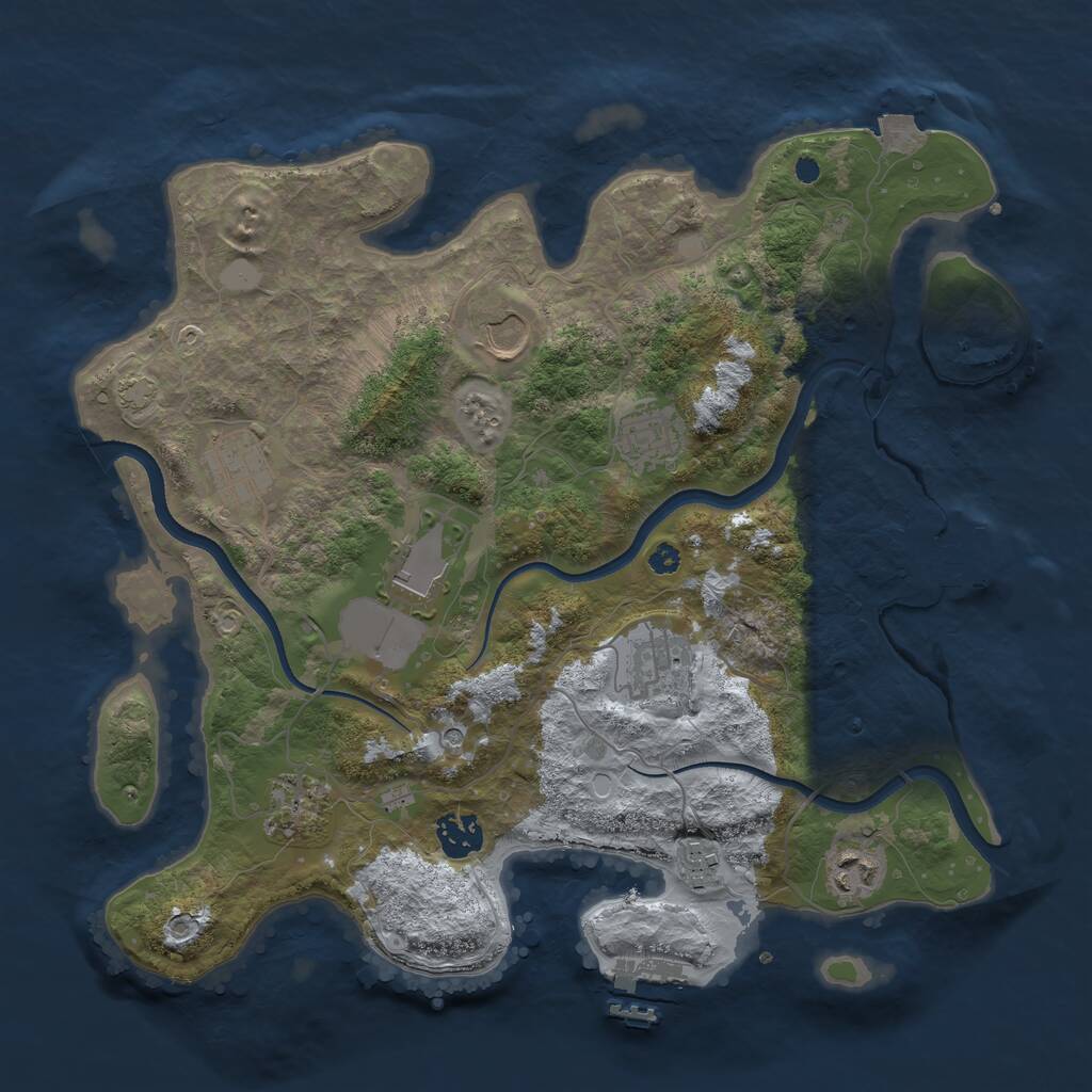 Rust Map: Procedural Map, Size: 3550, Seed: 184300, 14 Monuments