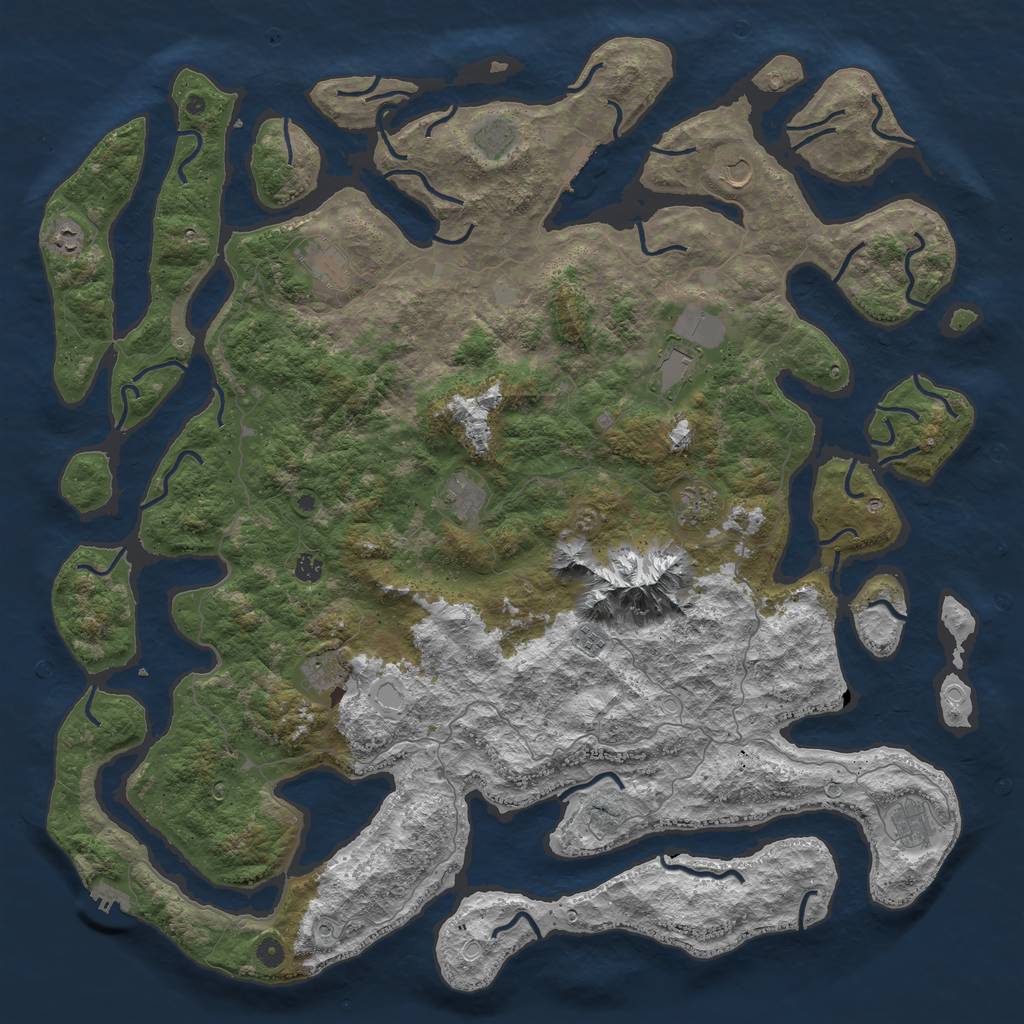 Rust Map: Procedural Map, Size: 5500, Seed: 2234, 19 Monuments