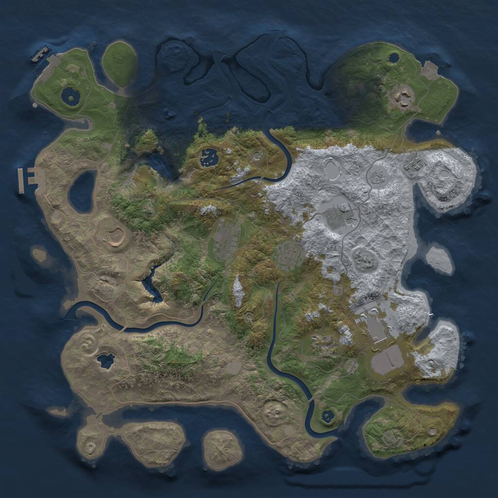 Rust Map: Procedural Map, Size: 4000, Seed: 867844, 15 Monuments