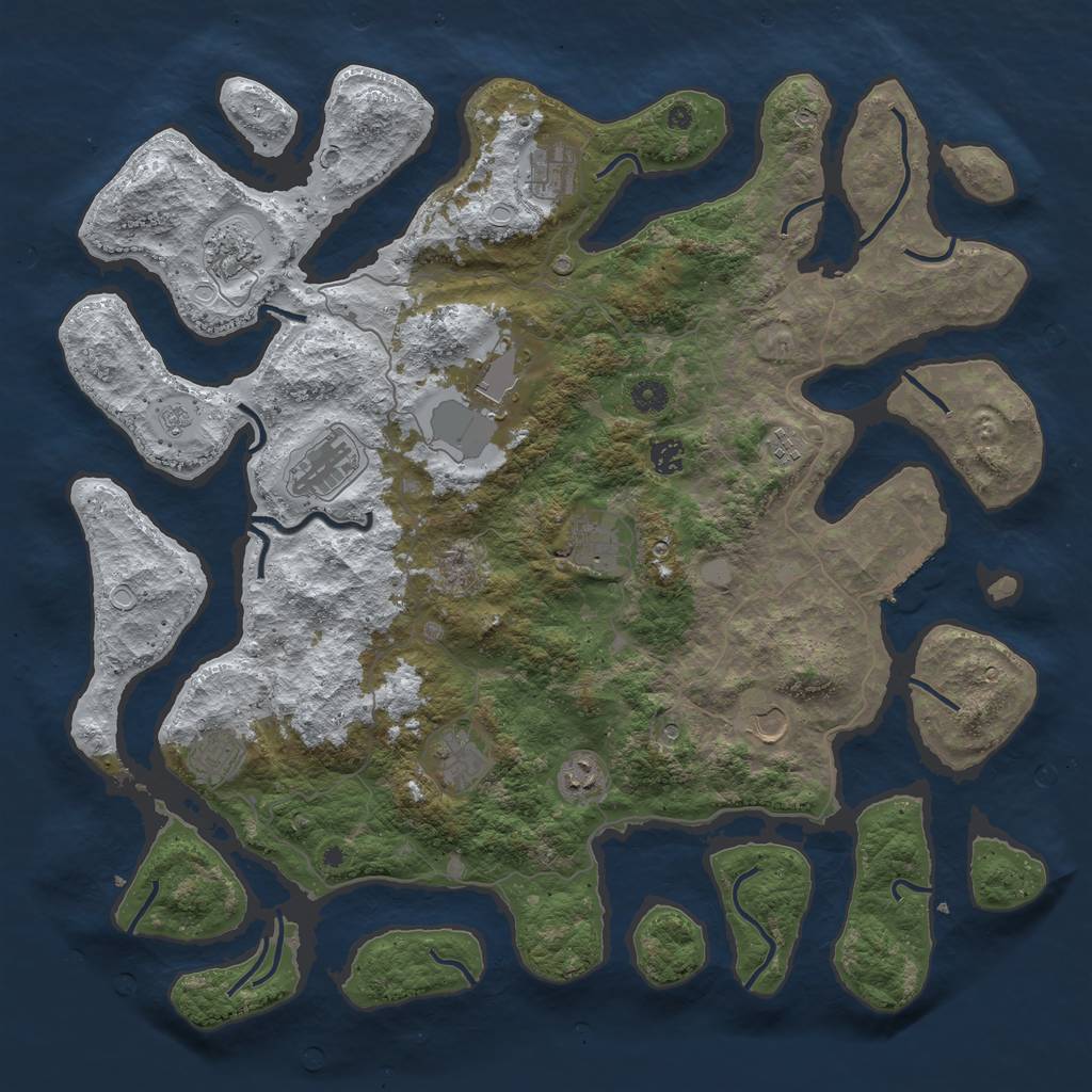 Rust Map: Procedural Map, Size: 4600, Seed: 10842135, 19 Monuments