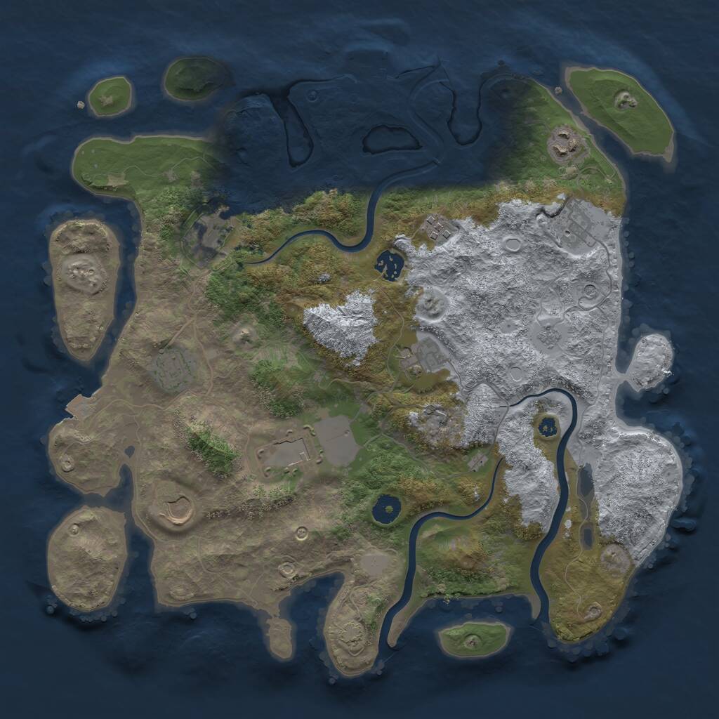 Rust Map: Procedural Map, Size: 3800, Seed: 435420, 14 Monuments