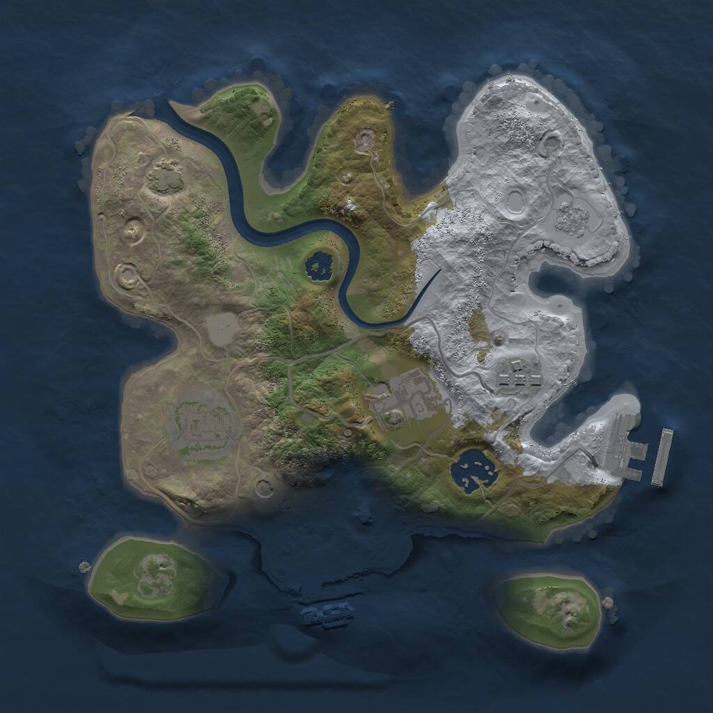 Rust Map: Procedural Map, Size: 2500, Seed: 2147437044, 10 Monuments