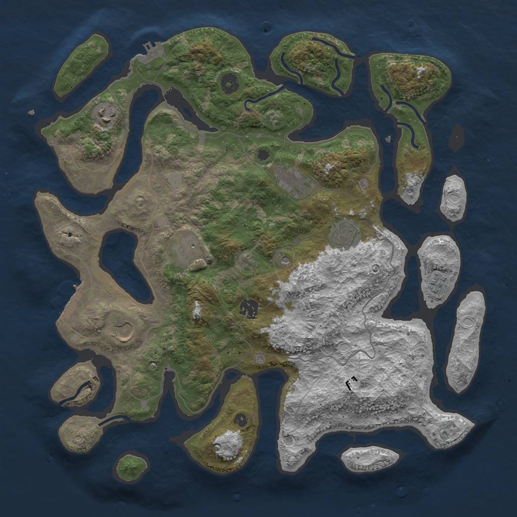 Rust Map: Procedural Map, Size: 4000, Seed: 35586, 15 Monuments
