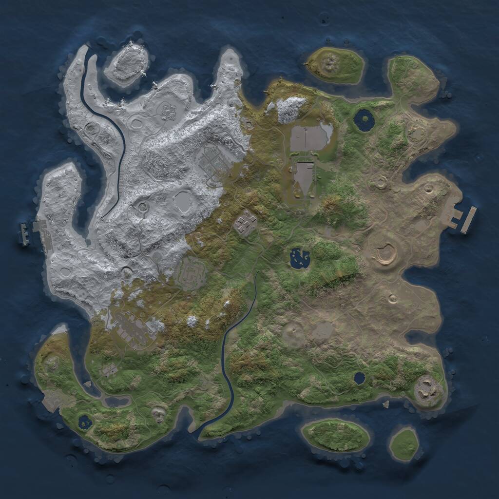 Rust Map: Procedural Map, Size: 3550, Seed: 148414, 14 Monuments