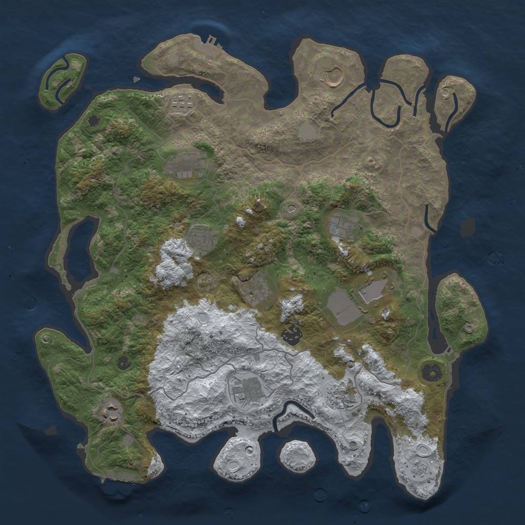 Rust Map: Procedural Map, Size: 4000, Seed: 97918, 20 Monuments