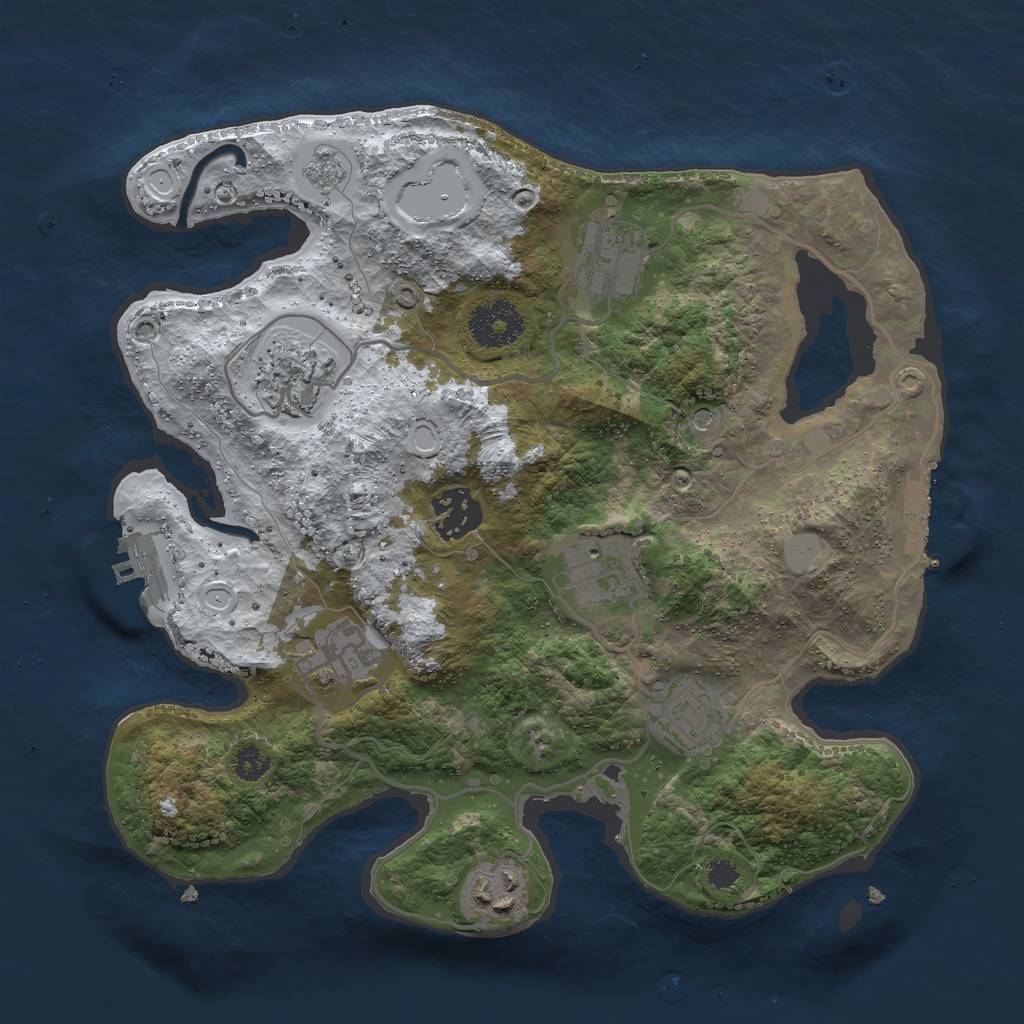 Rust Map: Procedural Map, Size: 3000, Seed: 12, 16 Monuments