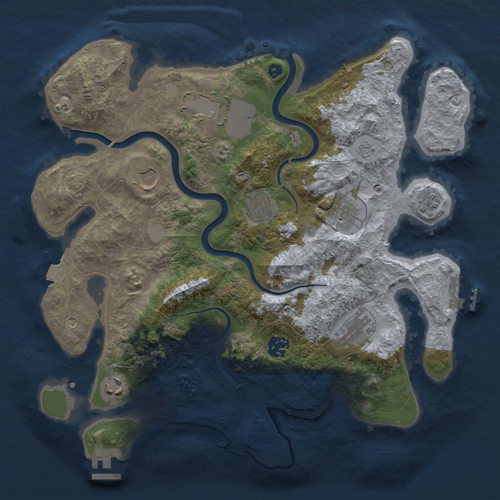Rust Map: Procedural Map, Size: 3500, Seed: 1607785516, 14 Monuments