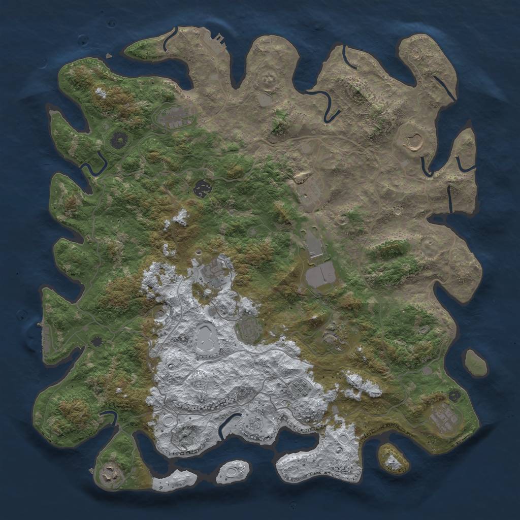 Rust Map: Procedural Map, Size: 4500, Seed: 1678762958, 20 Monuments