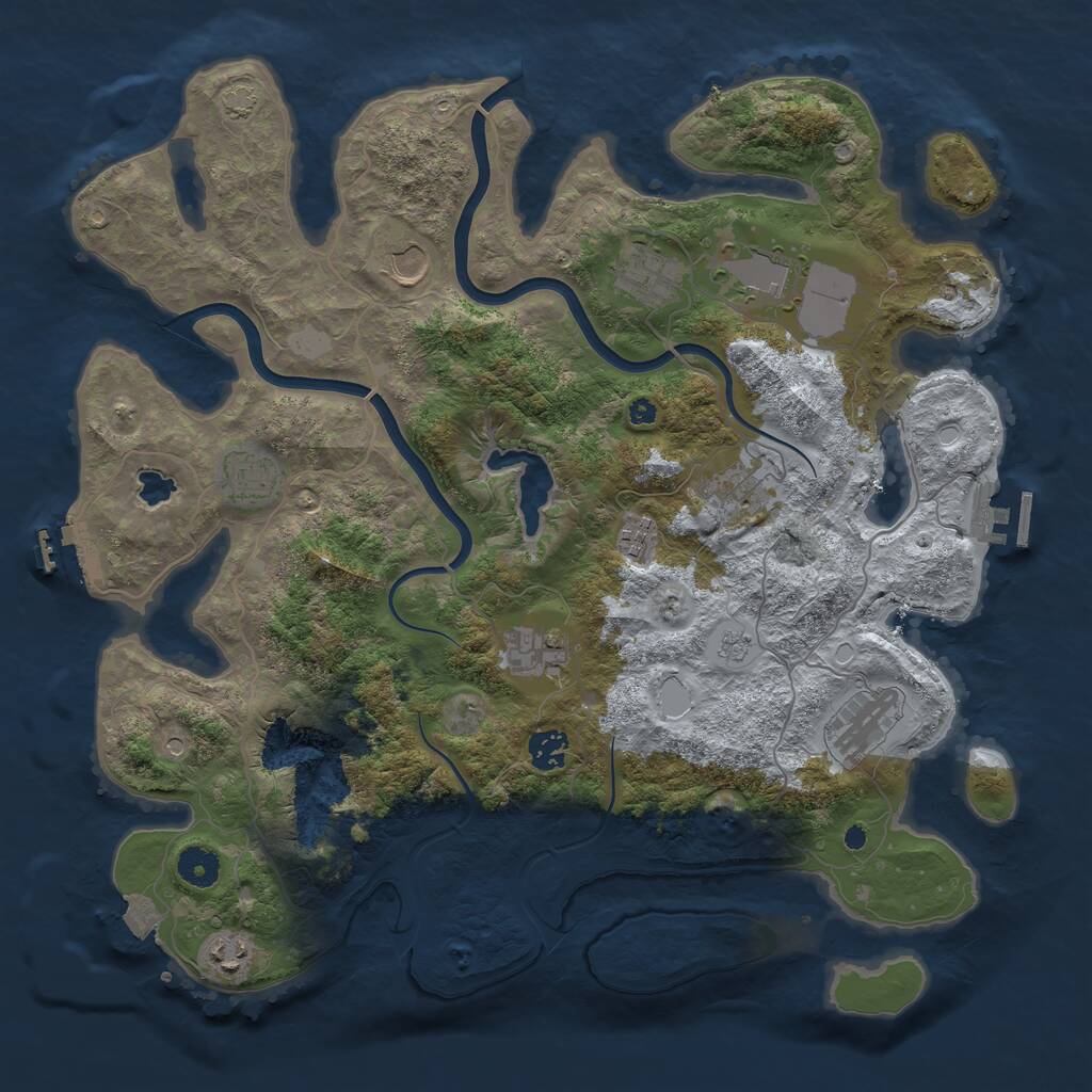 Rust Map: Procedural Map, Size: 4000, Seed: 958200, 16 Monuments