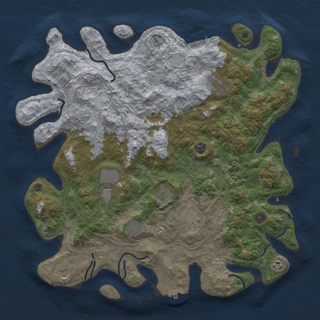 Rust Map: Procedural Map, Size: 4500, Seed: 94652252, 18 Monuments