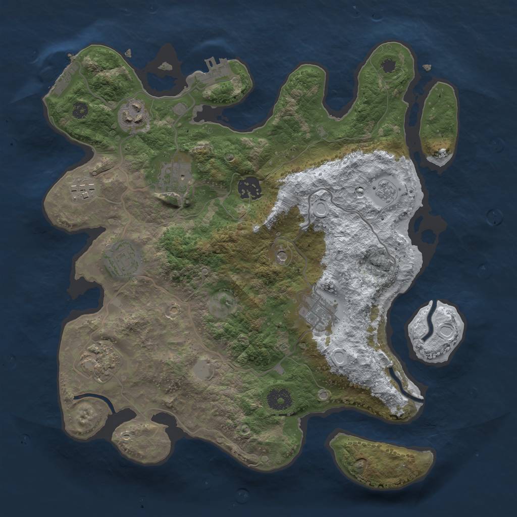 Rust Map: Procedural Map, Size: 3250, Seed: 66611266, 16 Monuments