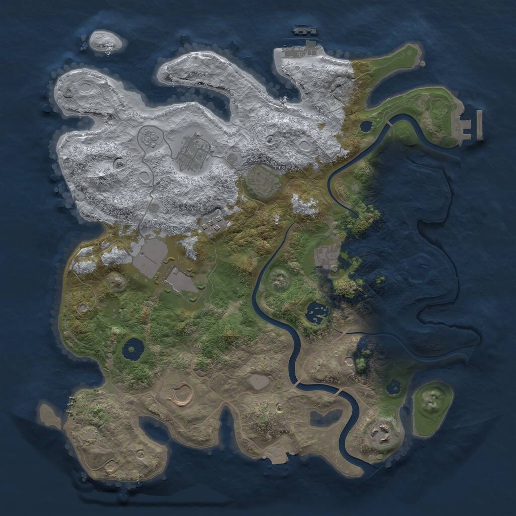 Rust Map: Procedural Map, Size: 3550, Seed: 934660, 14 Monuments