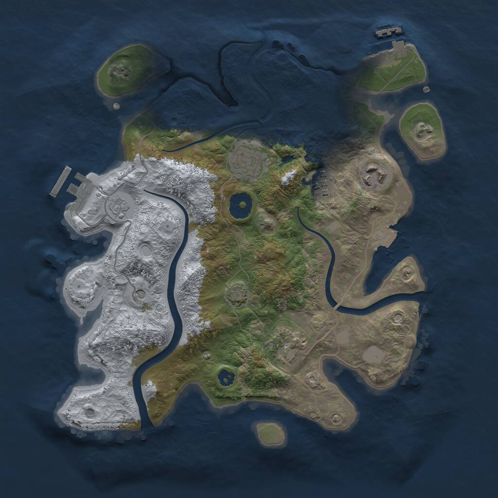 Rust Map: Procedural Map, Size: 3000, Seed: 53021015, 10 Monuments