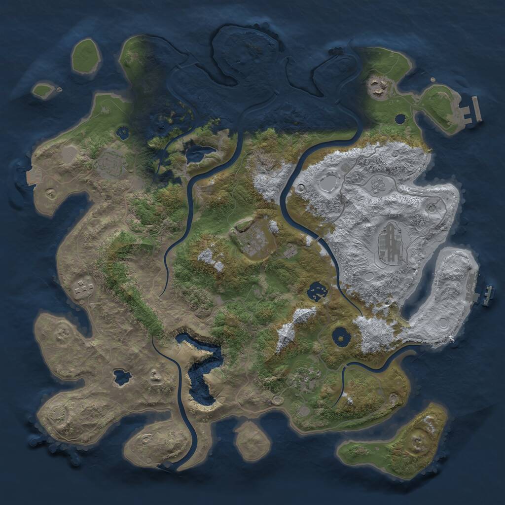 Rust Map: Procedural Map, Size: 4000, Seed: 1269011964, 13 Monuments
