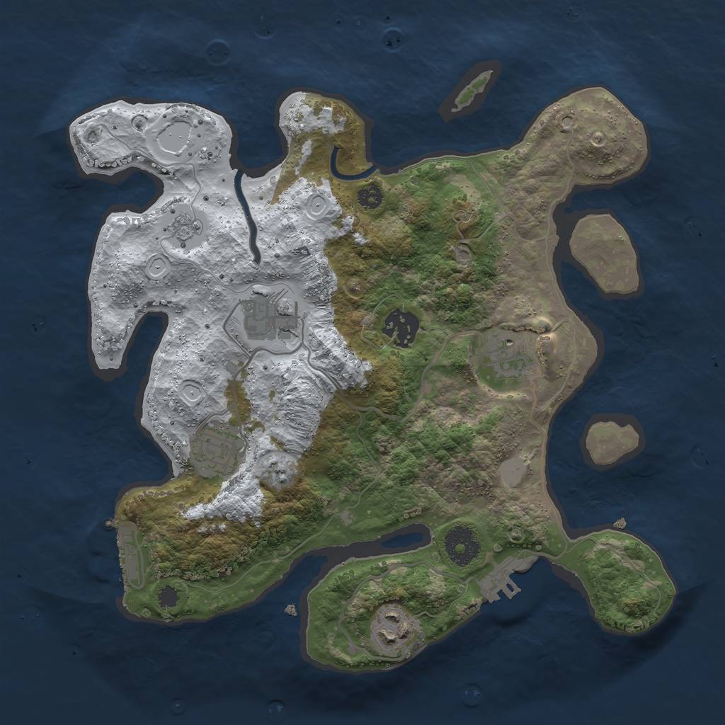 Rust Map: Procedural Map, Size: 3000, Seed: 97742473, 13 Monuments